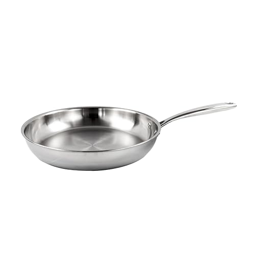 Nerthus FIH 1580 sartén de acero inoxidable 3 capas base full induction, sin antiadherente,...