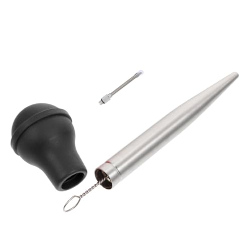 BAZEITFLOW Stainless Steel Turkey Seasoning Tool with Silicone Injection Tube Marinade Injector Baster for BBQ Roasting and Grilling Deep Flavor Enhancer for Turkey Chicken Pork Lamb and More