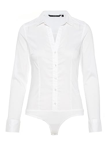 Vero Moda Women's VMLADY L/S G-String Shirt New NOOS Long Sleeve Top, Snow White, M