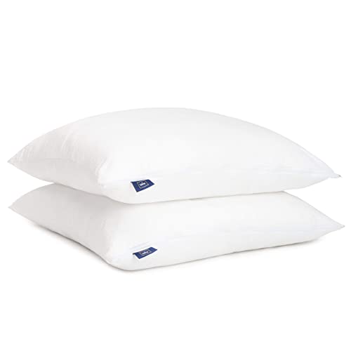 Fabsy Lot de 2 oreillers de lit-Oreiller en Microfibre-Oreiller Super Doux et Rafraîchissant, Rempli de bules de Polyester Respirantes-Durable–Coussin Réglable en Hauteur (Blanc, 60x60cm)