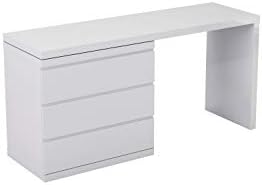 Whiteline Contemporary Modern Anna/Eddy High Gloss Extension Dresser, Single/Double, White