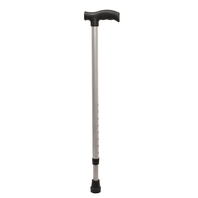 Manikaran Care Single Leg Height Adjustable Walking Stick - Universal (Silver) (B0CXT14FWQ) Amazon Price History, Amazon Price Tracker