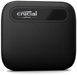 Crucial X6 1TB Portable SSD, Up to 8000MB/s, USB 3.2 USB-C, External Solid State Drive, Reliable Storage for PS5, Xbox, PC and Mac, for Casual Gamers, Black - CT1000X6SSD9