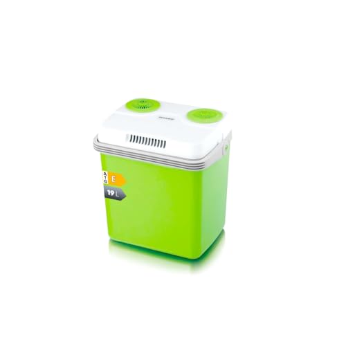 SEVERIN Elektrische Kühlbox (19 L) mit Kühl- und Warmhaltefunktion, 2 Anschlüsse fürs Auto (Netzteil & Zigarettenanzünder), grün/grau, KB 2922