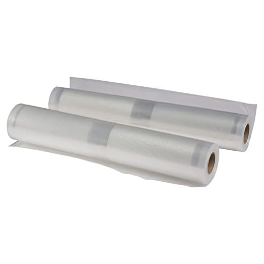 Nesco VS-04R Dois rolos seladores a vácuo de 28 cm x 600 cm para sacos seladores a vácuo personalizados compatíveis com seladores a vácuo Nesco e outras marcas