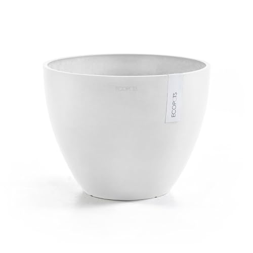Ecopots Antwerp Durable Modern Round Indoor/Outdoor Recycled-Based Composite Flower Pot
