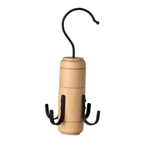 ROMISBABA Organizador Giratorio de Cinturones y Bolsos con Gancho de Madera y Hierro Resistente para Armario Soporte Compacto para Colgar y Ordenar Accesorios