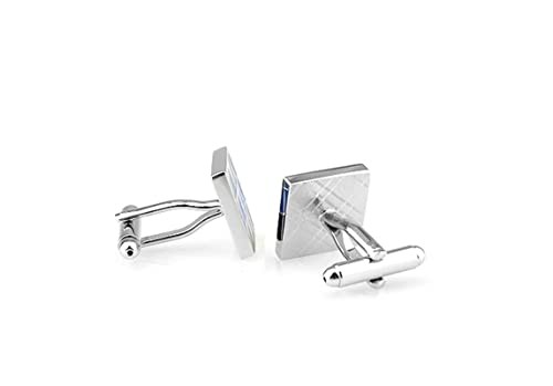 Licht op Manchetknopen, Mens Manchetknopen Lichtblauwe Messing Vierkante Sets voor Kerstdiner 16X16MM, Geen edelsteen - Image 4