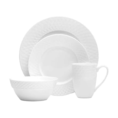 Mikasa Trellis Bone China 16-Piece Dinnerware Set,...