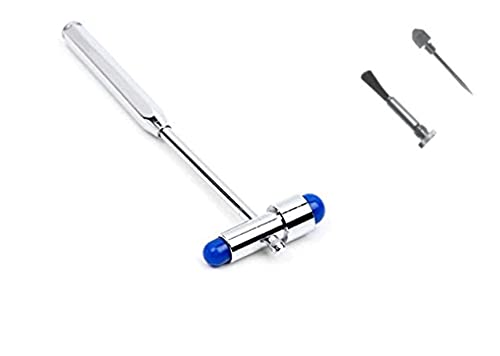 Comdent Babinsky Buck Marteau réflexe neurologique 7" Examen diagnostique avec broche et brosse, Acier inoxydable, bleu