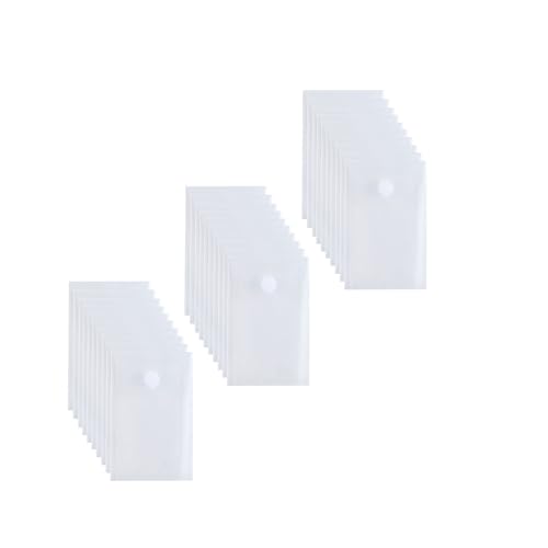 YESSART Envelopes de plástico verticais de 15 x 10 cm, fecho de gancho, suporte de armazenamento de