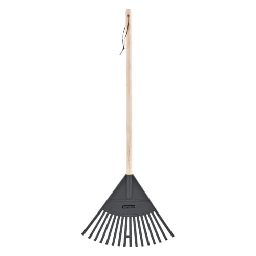Image of Superio Kids Rake with Hardwood Handle, Durable Plastic Head to Sweep Leaves in Lawn and Tidying Up The Garden, 34 inch