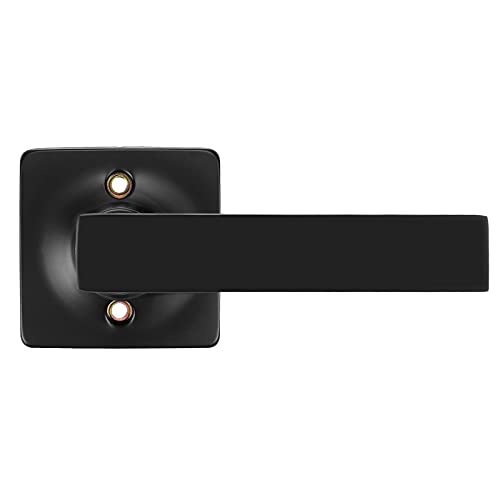 Gobekor 1 Pack Black Lever Door Handle Dummy Square Door Levers Dummy Closet Door Handles For Pantry Straight Lever Non-Turning Lock #TOP23