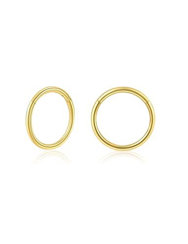 Small Gold Hoop Earrings: 14K Gold Plated Huggie Hoop Earrings for Cartilage Helix Tragus 18g Tiny Thin Hoop Earrings for Women Men