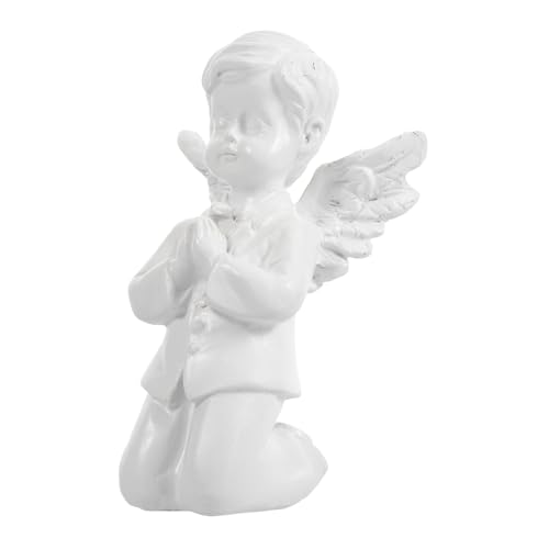 DOITOOL Estatua de Ángel Orante de Resina Detallada para Decoración de Mesa Adorno de Querubín para Hogar y Regalo de Comunión