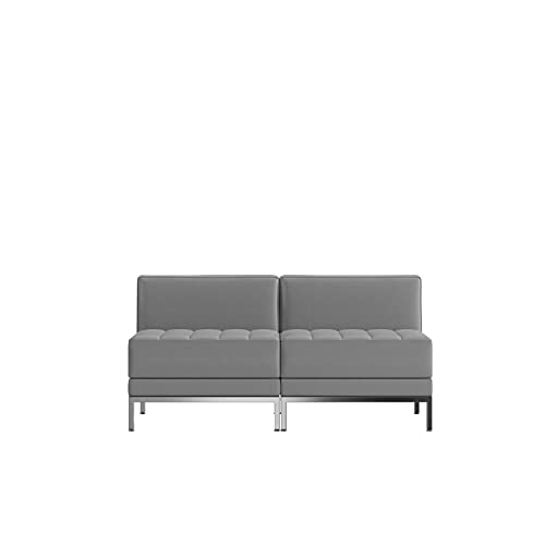 Flash Furniture Hercules Imagination Series 2 Piece Gray Leathersoft Waiting Room Lounge Set - Reception Bench #TOP6