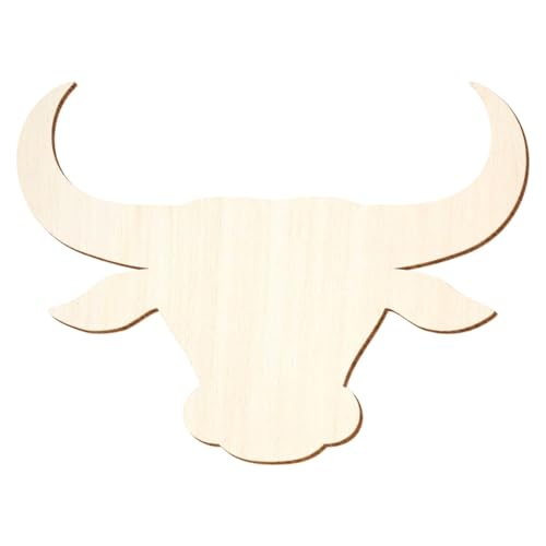 Cabeza de buey de madera, 3-50 cm de ancho, decoración para manualidades, tamaño: 10 cm, paquete con 10 unidades