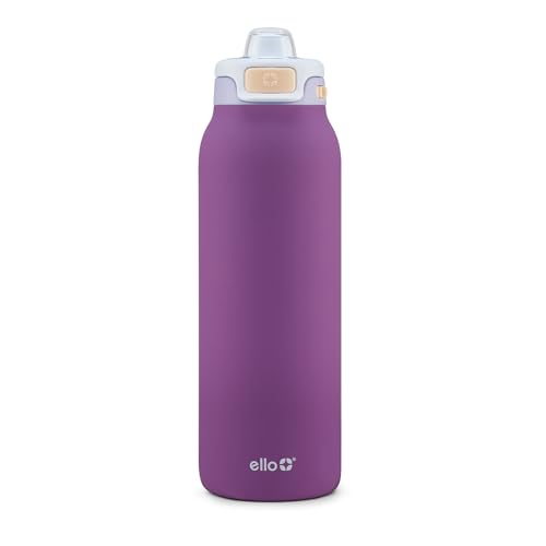 Image of Ello Pop & Fill 32oz Stainless Steel Soft Touch Water Bottle with Quick Fill Technology, Double Walled and Vacuum Insulated Metal, Leak Proof Locking Lid, Sip and Chug, Reusable, BPA Free, Magenta