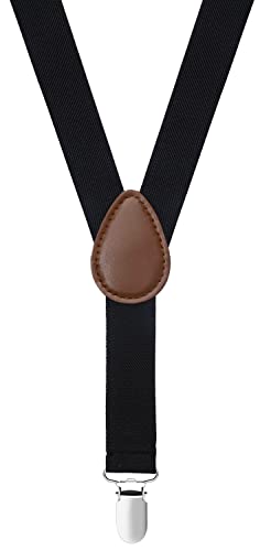 Sunnytree Boys' Bow Tie And Suspenders Adjustable With Strong Clips 30'' Black #TOP1