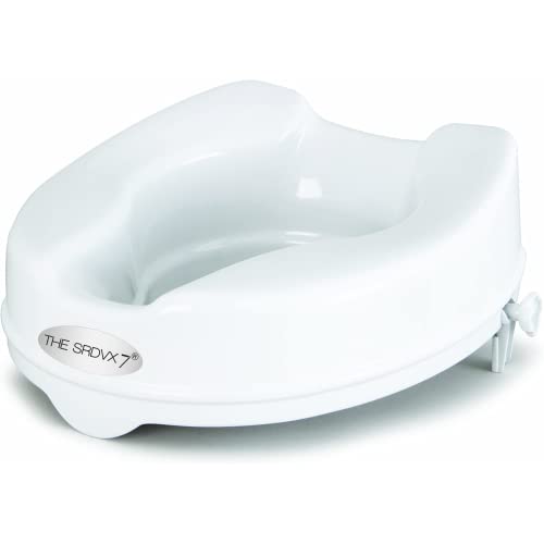 Image of Portable Lightweight Plastic Toilet Commode Seat Raiser Elevator Extension with lid cover Ideal for Handicap, Knee Patients, Old Senior Citizen (White, Size: 6 Inch)