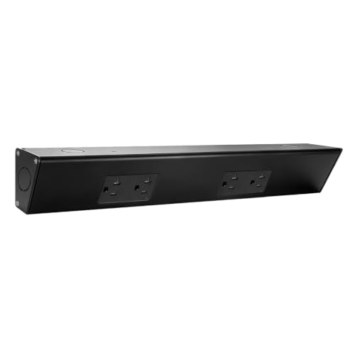 16" Angled Under Cabinet Outlet Strip, 2 x 15A TR Duplex Receptacle, Slim