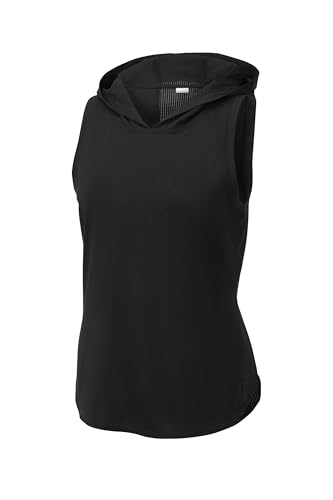 SPORT-TEK Women's PosiCharge Tri-Blend Wicking Draft Hoodie Tank | Athletic Fit Gym Top, Summer Workout Clothing3