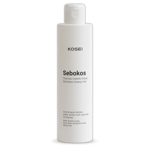 KOSEI | SEBOKOS Champu Pelo Graso | Suaviza y Trata el Cuero Cabelludo | Regula la producción de sebo | Sin Sulfatos ni Parabenos | 200 ml