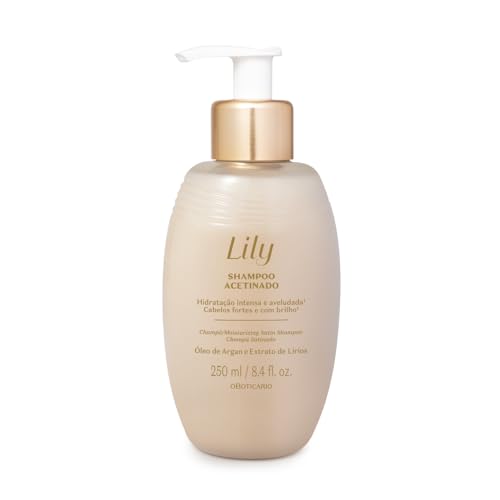 O Boticário Lily Champú Satinado Sofisticado Perfumado Hidratación Intensa Cabello Fuerte y Brillante 250ml