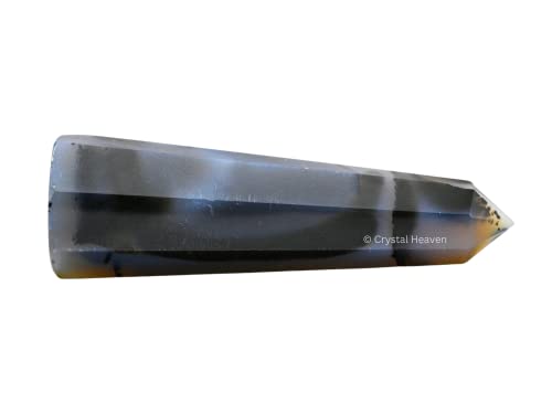 Image of Crystal Heaven Dendrite Agate Crystal Tower Obelisk Point For Chakra, Healing And Balancing - Aaa Grade Original Certified Gemstone Agate For Reiki Meditation Yoga Spiritual (3-4 Inches)