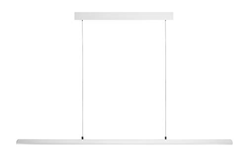 Pendelleuchte Hängelampe für Schreibtisch, Esstisch, Küche, Wohnzimmer 27 W A++ (169,7 cm, Weiss -Steuscheibe) Cover