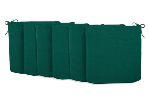 CHELY INTERMARKET Cojines de sillas 40x40x3cm Set de 2/4/6 Unidades para Cocina, Salon y terraza (6, Verde, 40x40cm)