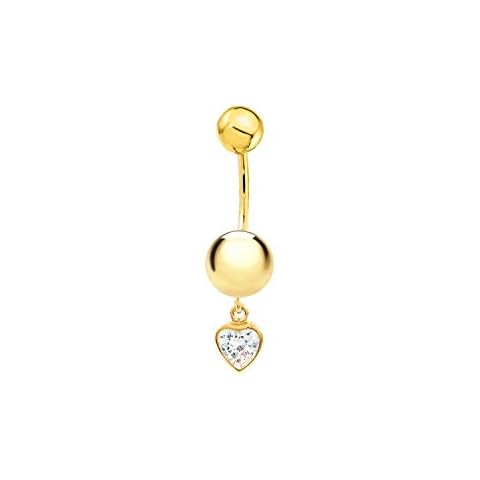 Piercing Oro Ombligo bola 6 mm y corazon (9kts) Monde Petit Cover