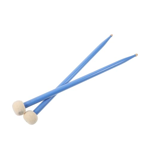 Baquetas TOYANDONA de arce con cabezas de fieltro suave para caja, diseño innovador de doble cabeza, herramientas de percusión duraderas para bandas de marcha y uso en instrumentos musicales, color azul miniatura 1