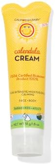 California Baby Calendula Cream | 100% Plant-Based Moisturizer | Lavender Baby Lotion | Face Moisturizer For Dry Skin | Hypoallergenic | 1.8 oz / 51g
