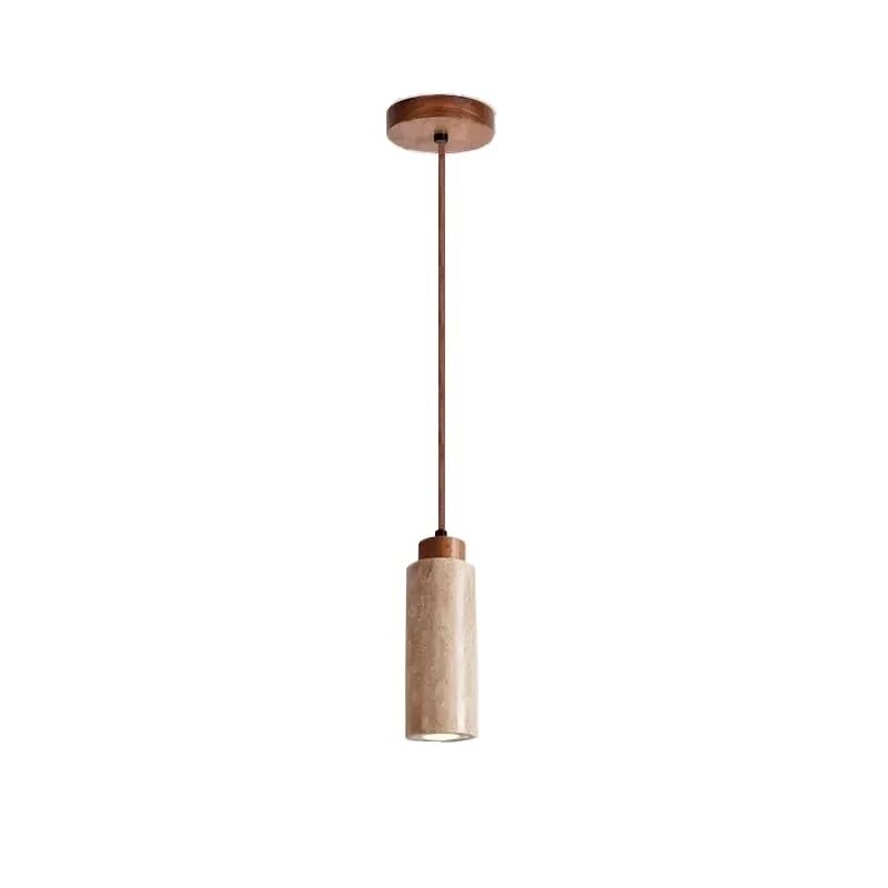Lampe à suspension en pierre jaune et luminaire travertin japonais