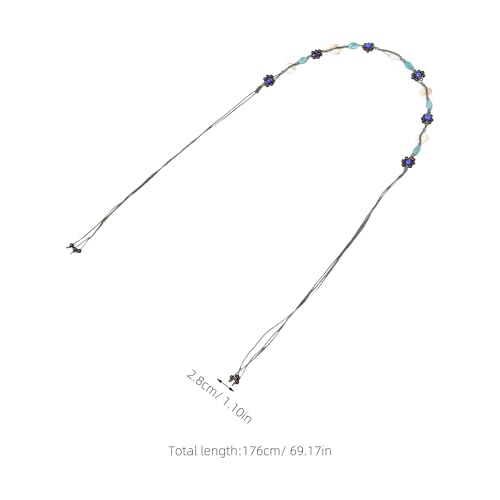 LUOZZY 2pcs Ethnic Hand Woven Rope Waist Belt with Acrylic Beads and Tassel for Women Skirt Dress Decoration Accessories2