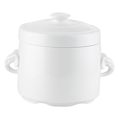 GALPADA Cuenco De Cerámica Ecológico Para Vapor Olla Tapa Guiso Binaural Asa Forma Oreja