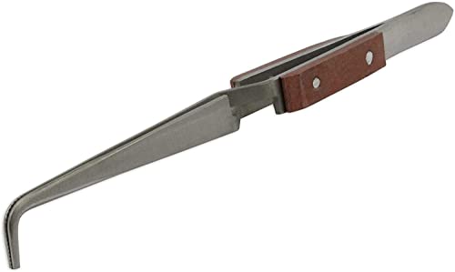 PRAZTECH® Heat Insulated 3 Angled & Straight Self Locking Soldering Tweezers - Watch, Silver - Image 4