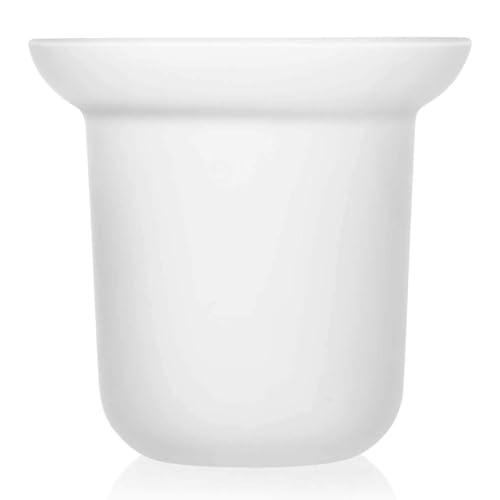 GLEAVI Support Mural pour Balayette WC avec Gobelet Verre Dépoli Porte-Brosse pour Rangement Hygiénique Salle de Bain Facile à Nettoyer et Gain de Place