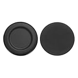 HARFINGTON 2Pcs Gas Stove Burner Cap, 100mm / 3.94 Inch Concave Metal Cooker Hat Replacement Burner Crown Flame Cap Cover for Stove Oven Surface Burner Cap, Black