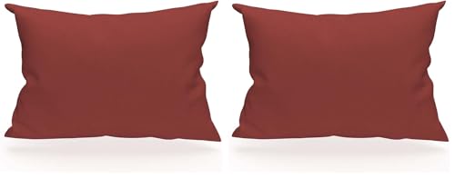 Soleil d'ocre, Taie d'oreiller, Coton 57 Fils, Brique, 50x70 cm (Lot de 2)