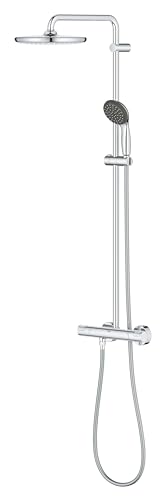 GROHE Vitalio Start 250 - Duschsystem mit Thermostatbatterie (wassersparend, 2 Strahlarten, Sicherheitssperre bei 38°C), chrom, 26816000