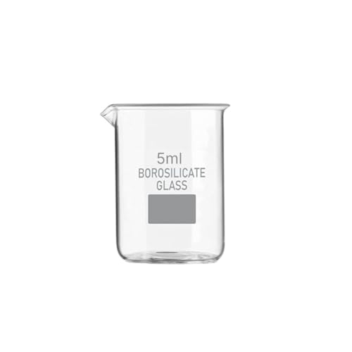 PUSHPA Borosilicate 3.3 Glass Beaker 5 ml (Pack of 2) with G...