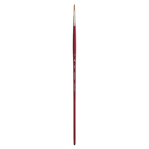 Princeton Velvetouch Round Brush, Long Handle, Size 4 - Professional Artist Brushes for Mixed Media, Acrylic, Oil