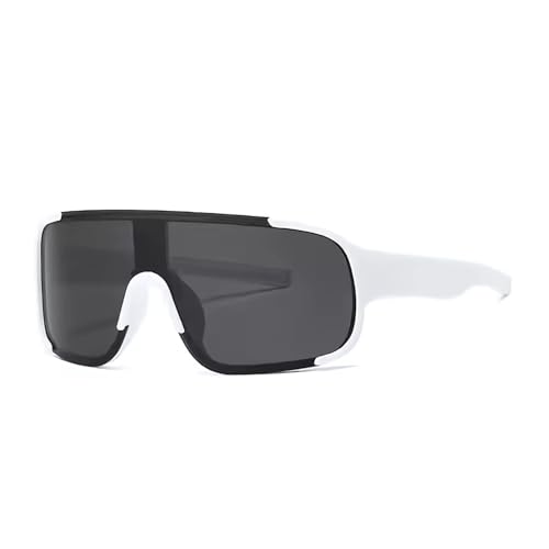 Image of Windproof Wraparound Shield Sports Sunglasses for Men Women Stylish | UV Protected Durable Mirrored Cricket Driving Cycling Riding Goggles | Anti Glare Cooling Shades