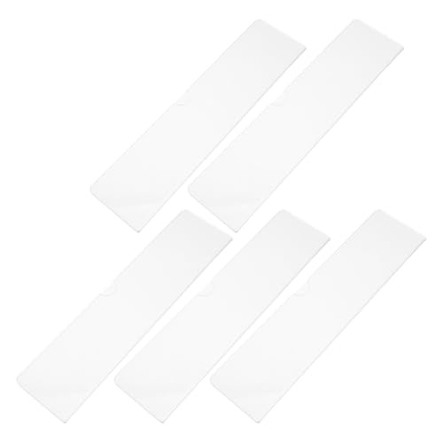 NUOBESTY Placas de Identificación Acrílicas Transparentes 20X5 CM con Cinta Adhesiva Doble Cara Soporte para Puerta Oficina y Aula Paquete de 5 Unidades para Montaje en Pared
