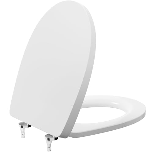 PUKANIUM Toilettendeckel Mit Absenkautomatik, Toilettendeckel mit Schnellverschluss für einfache Reinigung, einfache Installation mit Ausrichtungshilfe, WC Sitz Oval, Klobrille Weiß PUKANIUM Toilettendeckel Mit Absenkautomatik, Toilettendeckel mit Schnellverschluss für einfache Reinigung, einfache Installation mit Ausrichtungshilfe, WC Sitz Oval, Klobrille Weiß