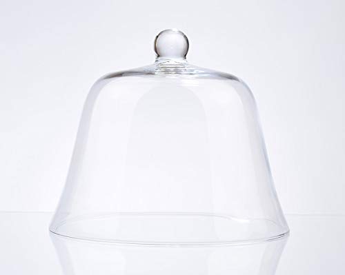 Cloche Cloche Cloche en verre transparent fait à la main 23 x 26,5 cm