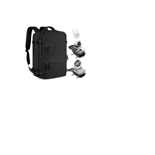 SZLX Sac a Dos Voyage Cabine Avion Sous Vide Femme Bagage Cabine Ryanair Easyjet Bagage à Main Sous Siège Sac pour Ordinateur Portable 14 Pouces Homme Imperméable avec Compartiment Chaussures,noir
