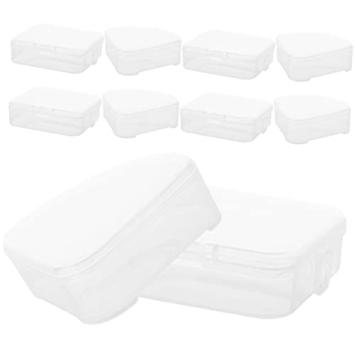 FRCOLOR 10個メイクアップスポンジ 収納ケース 透明 パウダーパフ コスメエッグ 小物入れ 旅行用 耐久性あり コンパクト軽量